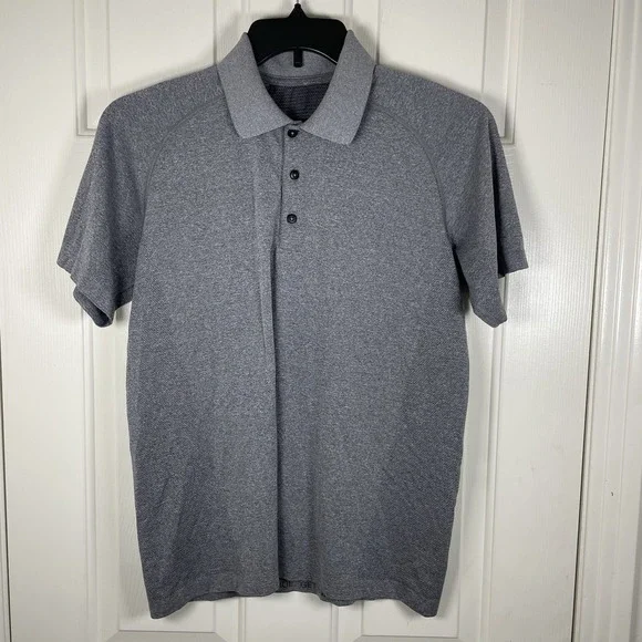 Lululemon Metal Vent Tech Short Sleeve Performance Polo Men Medium Grey - Picture 2 of 6